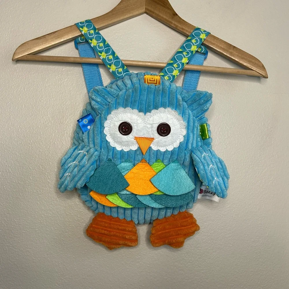 Sozzy Jolly Baby Owl Plush Mini Backpack Cute 3D Owl Animal Cartoon Bag